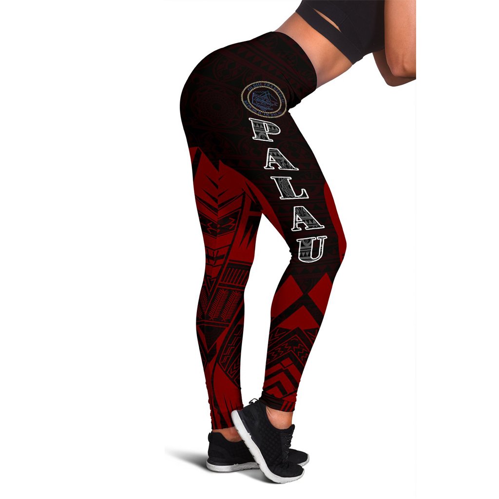 Palau Polynesian Leggings - Polynesian Tattoo Red Version Red - Polynesian Pride