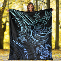 Palau Custom Personalised Premium Blanket - Blue Turtle - Polynesian Pride