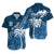 (Custom Personalize) Tapa Pattern with Palm Tree Fiji Rugby Hawaiian Shirt LT7 Unisex Navy - Polynesian Pride