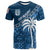Custom Tapa Pattern with Palm Tree Fiji Rugby T Shirt LT7 Unisex Navy - Polynesian Pride