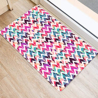Palm Foliage On Striped Zigzag Hawaii Door Mat - Polynesian Pride