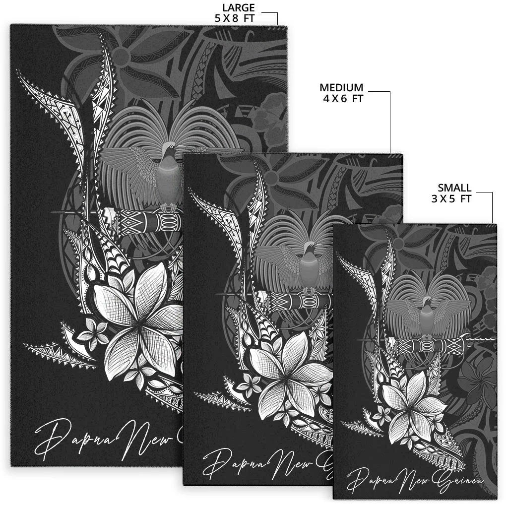 Papua New Guinea Area Rug - Fish With Plumeria Flowers Style - Polynesian Pride