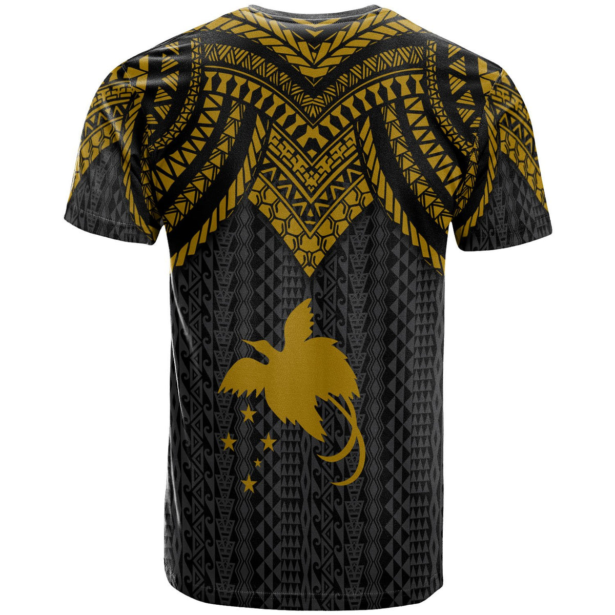 Papua New Guinea Custom T Shirt Polynesian Armor Style Gold - Polynesian Pride