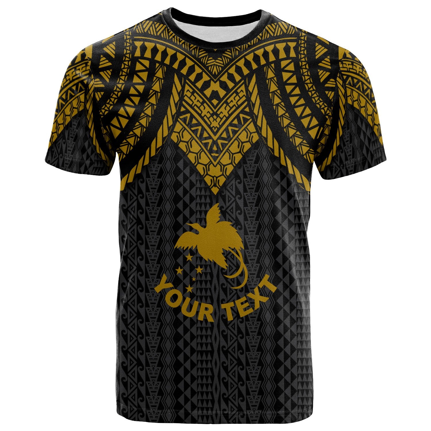 Papua New Guinea Custom T Shirt Polynesian Armor Style Gold Unisex Art - Polynesian Pride