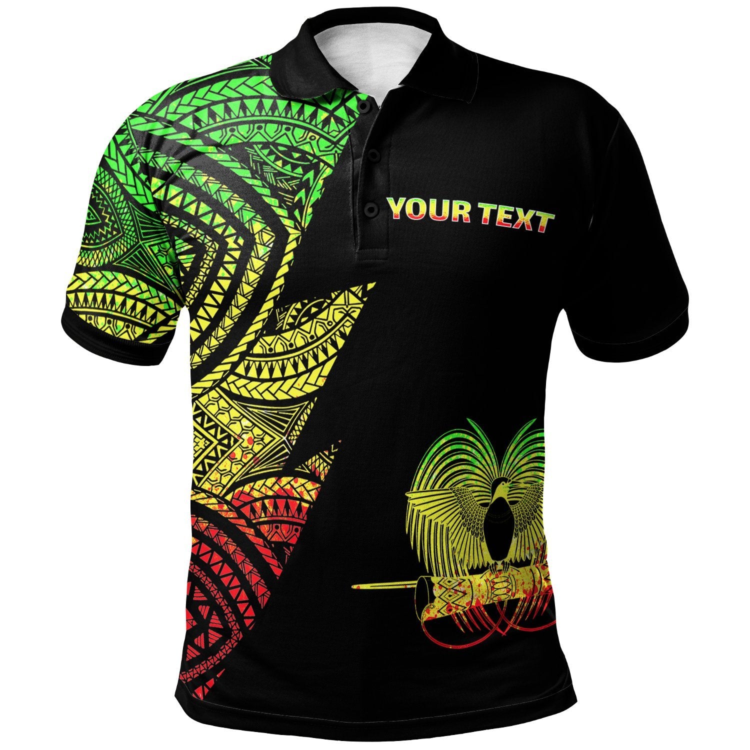 Papua New Guinea Custom Polo Shirt Flash Style Reggae Unisex Reggae - Polynesian Pride