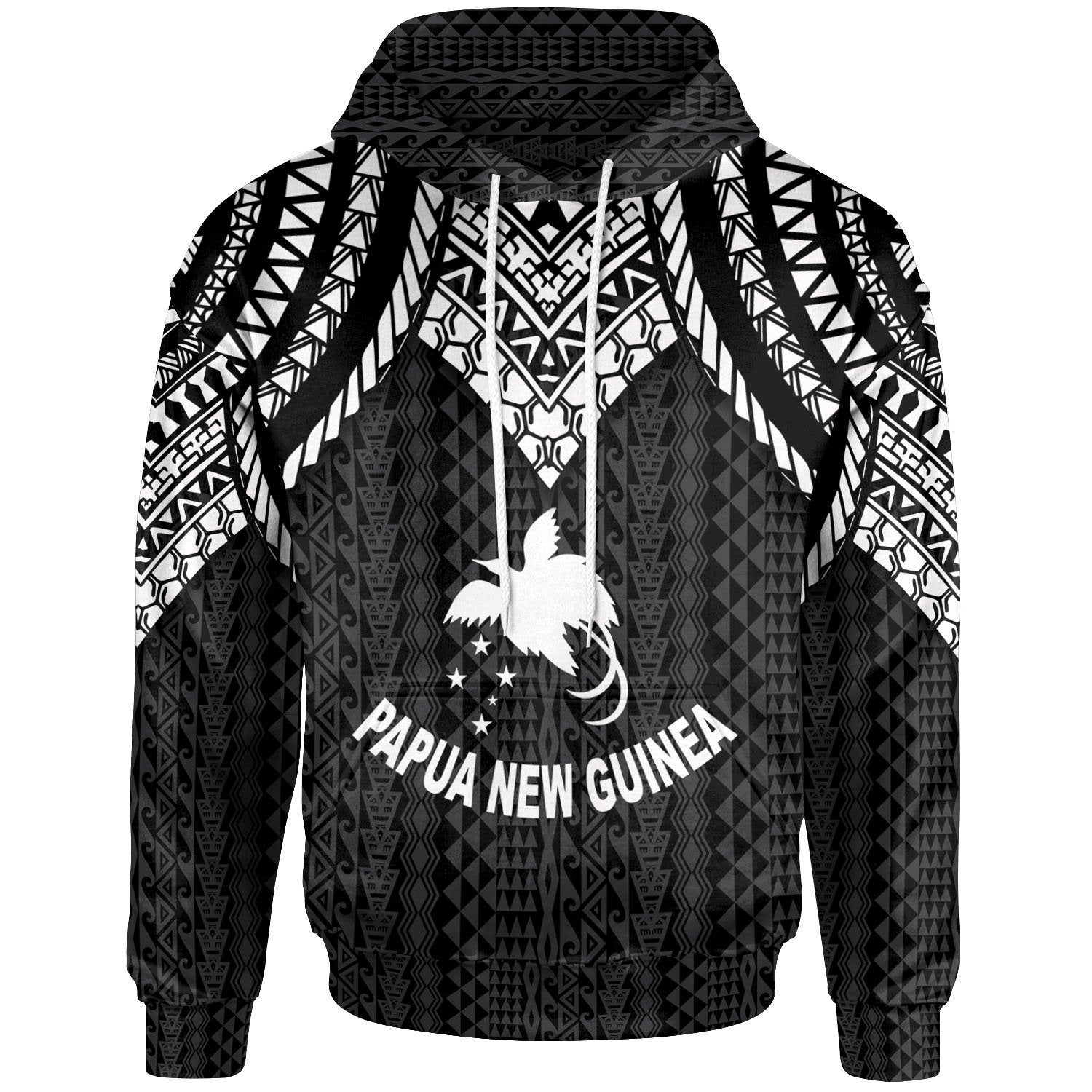Papua New Guinea Hoodie Polynesian Armor Style Black Unisex Black - Polynesian Pride