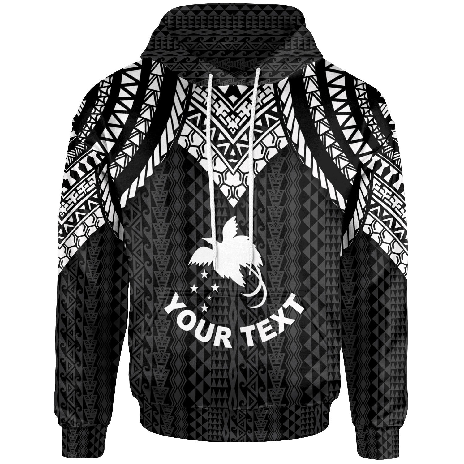 Papua New Guinea Custom Hoodie Polynesian Armor Style Black Unisex Black - Polynesian Pride