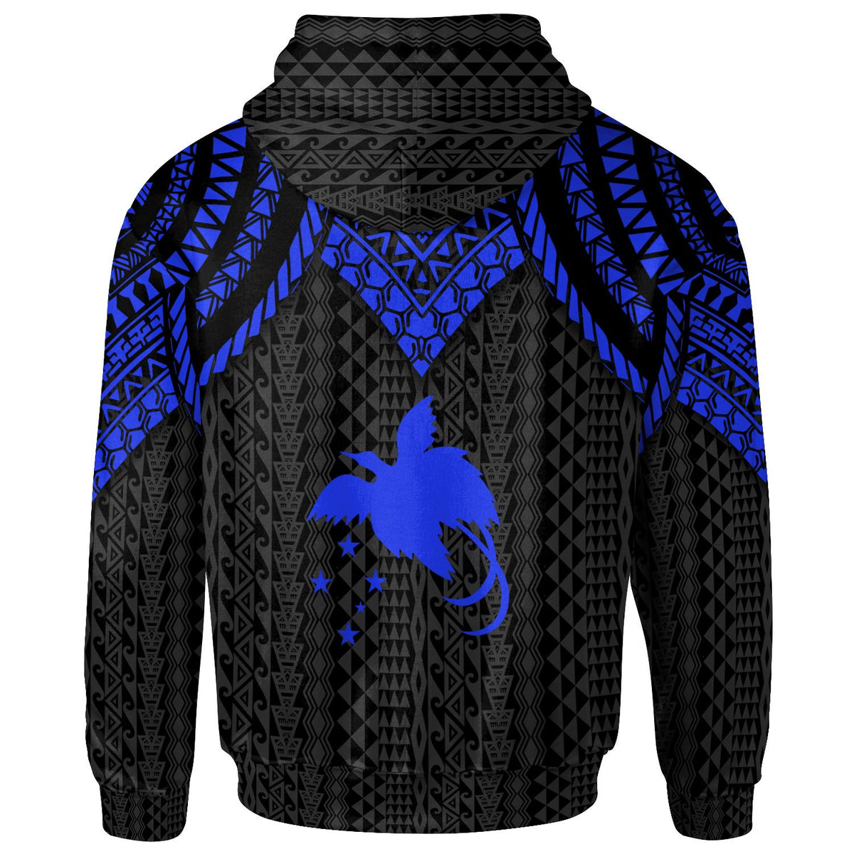 Papua New Guinea Hoodie Polynesian Armor Style Blue - Polynesian Pride