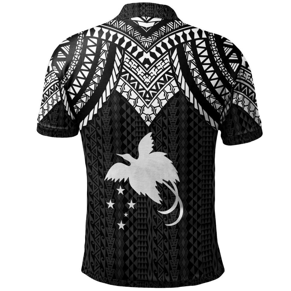 Papua New Guinea Custom Polo Shirt Polynesian Armor Style Black - Polynesian Pride