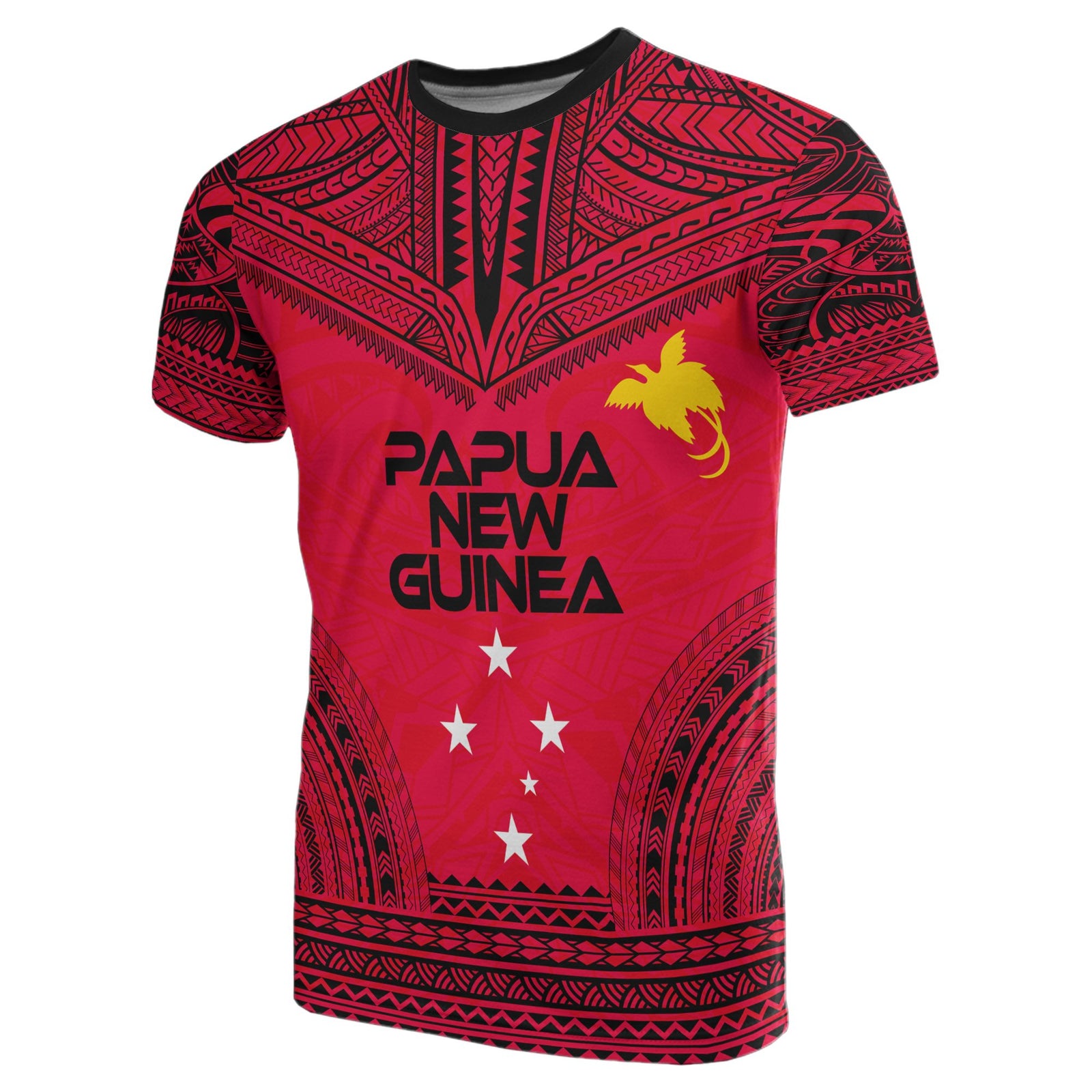 Papua New Guinea All Over T Shirt Papua New Guinea Flag Coat Of Arms Polynesian Tattoo Unisex Art - Polynesian Pride
