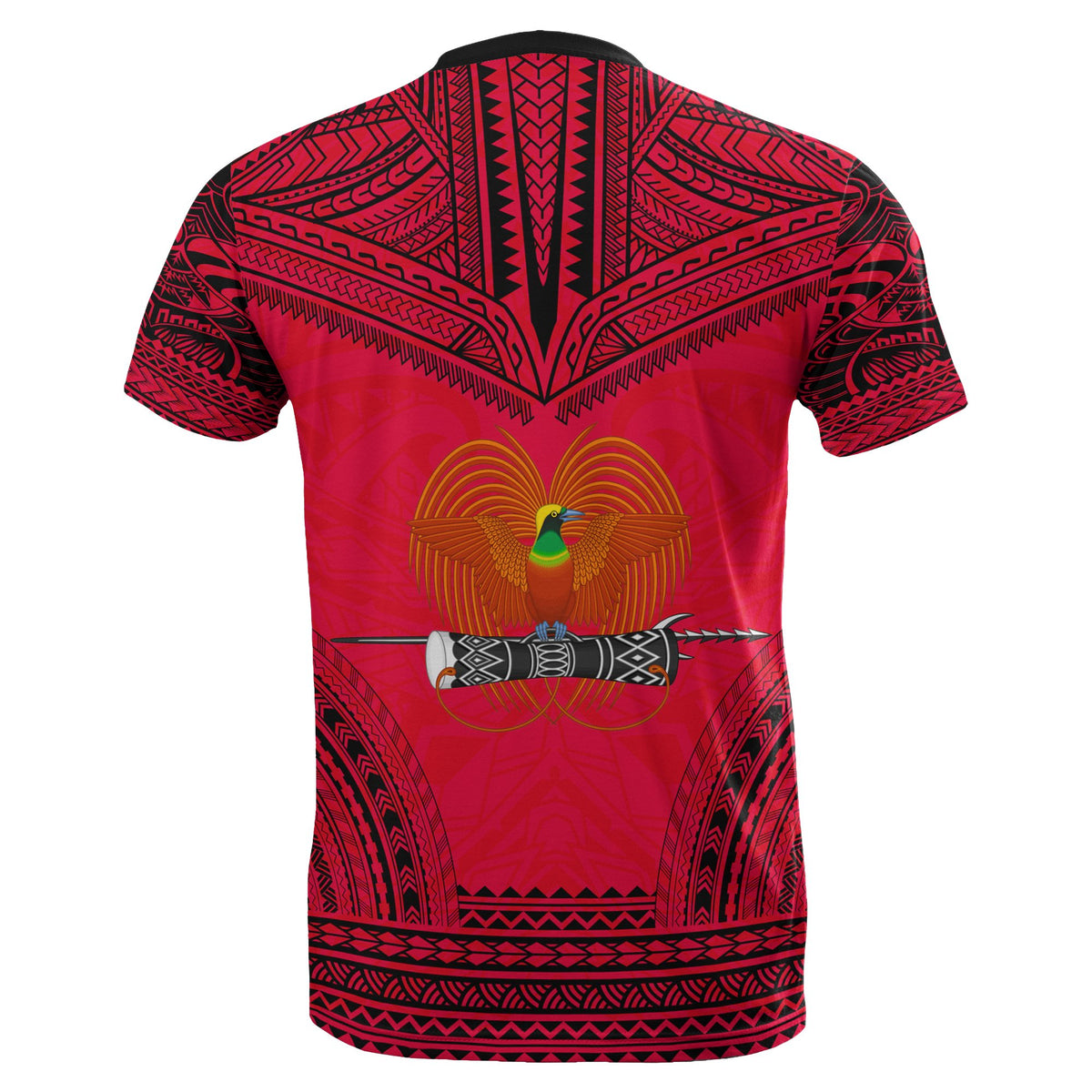 Papua New Guinea All Over T Shirt Papua New Guinea Flag Coat Of Arms Polynesian Tattoo - Polynesian Pride