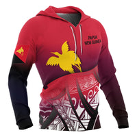 Papua New Guinea Flag Hoodie Polynesian Pattern - Polynesian Pride