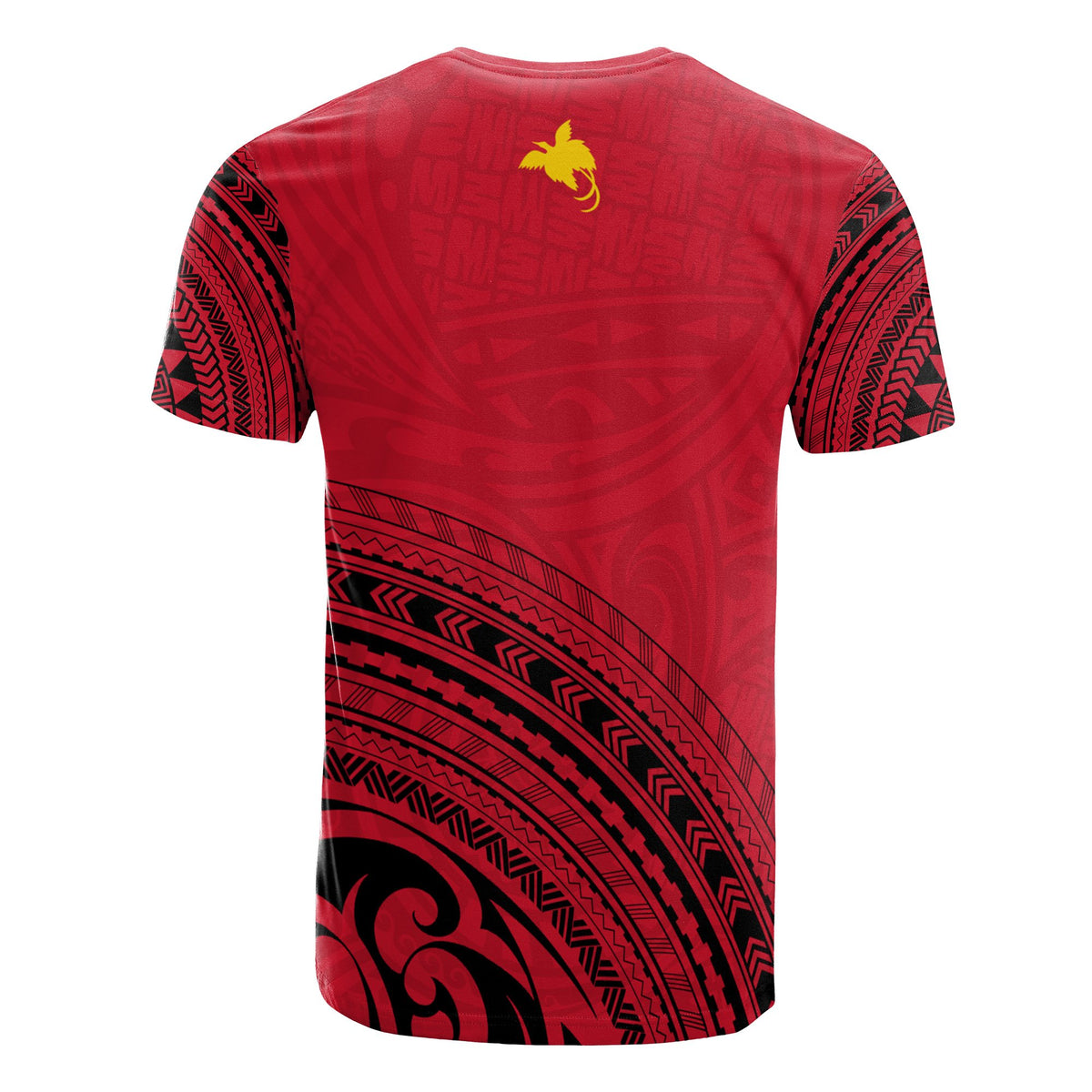 Papua New Guinea All Over T Shirt Papua New Guinea Flag Polynesian Tribal Red Version 1 - Polynesian Pride