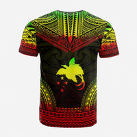 Papua New Guinea Custom T Shirt Papua New Guinea Coat Of Arms Polynesian Chief Tattoo Reggae Version Unisex Gold - Polynesian Pride