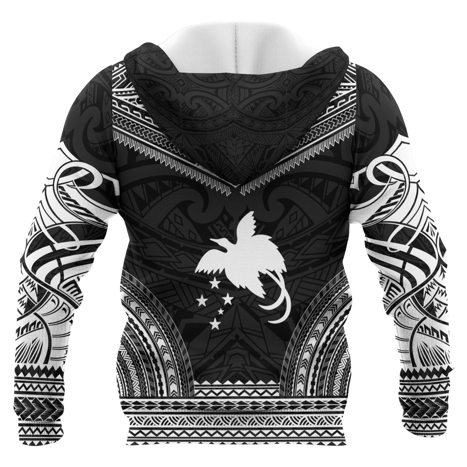 Papua New Guinea Polynesian Chief Custom Zip up Hoodie Black Version Unisex Black - Polynesian Pride