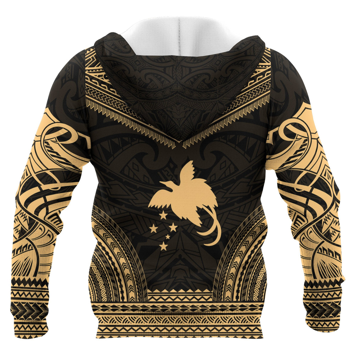 Papua New Guinea Polynesian Chief Custom Hoodie Gold Version Unisex Gold - Polynesian Pride