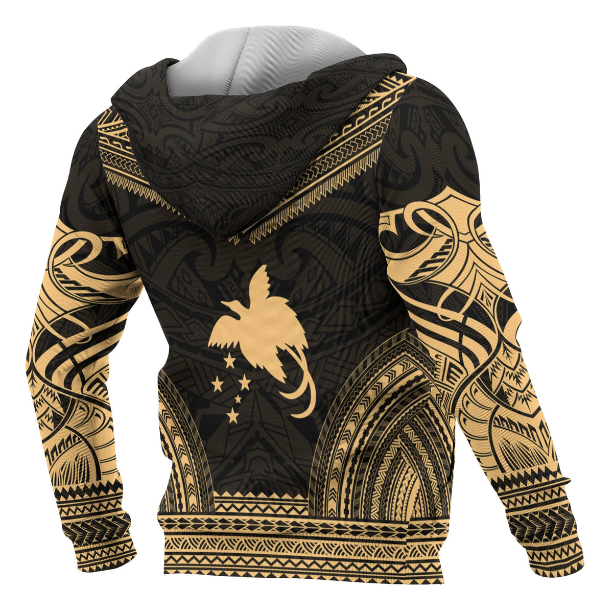 Papua New Guinea Polynesian Chief Custom Hoodie Gold Version - Polynesian Pride