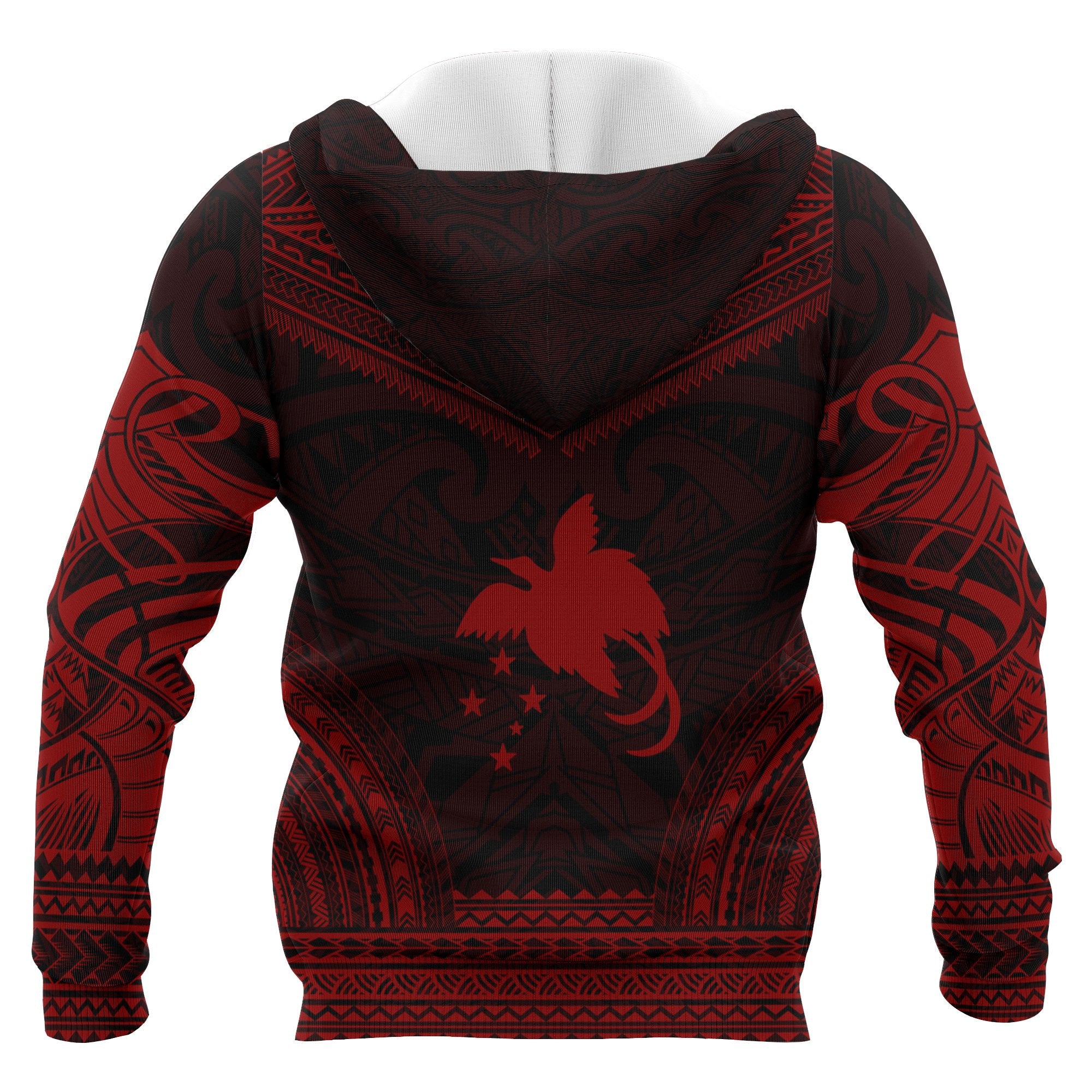 Papua New Guinea Polynesian Chief Custom Hoodie Red Version Unisex Red - Polynesian Pride