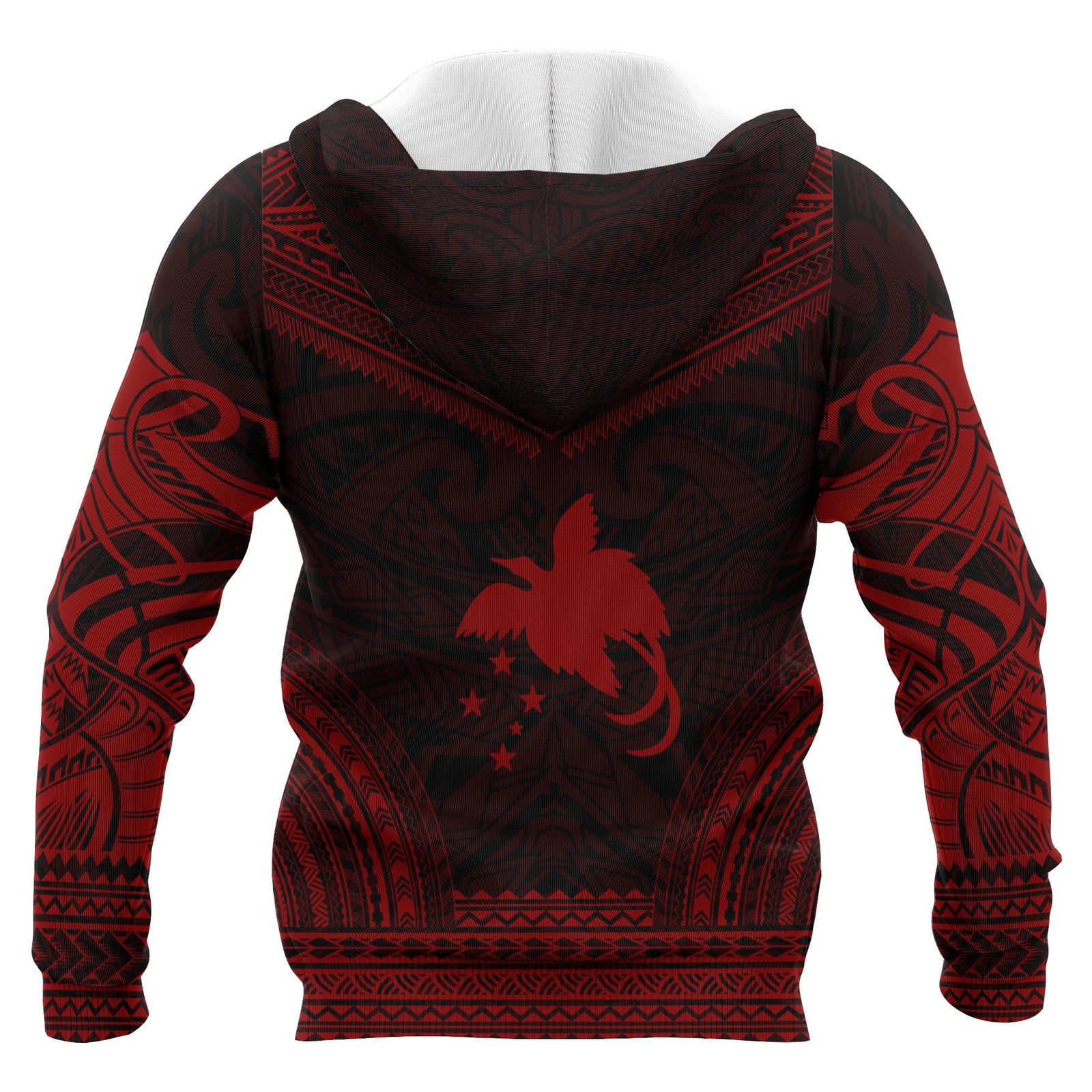 Papua New Guinea Polynesian Chief Custom Zip up Hoodie Red Version Unisex Red - Polynesian Pride