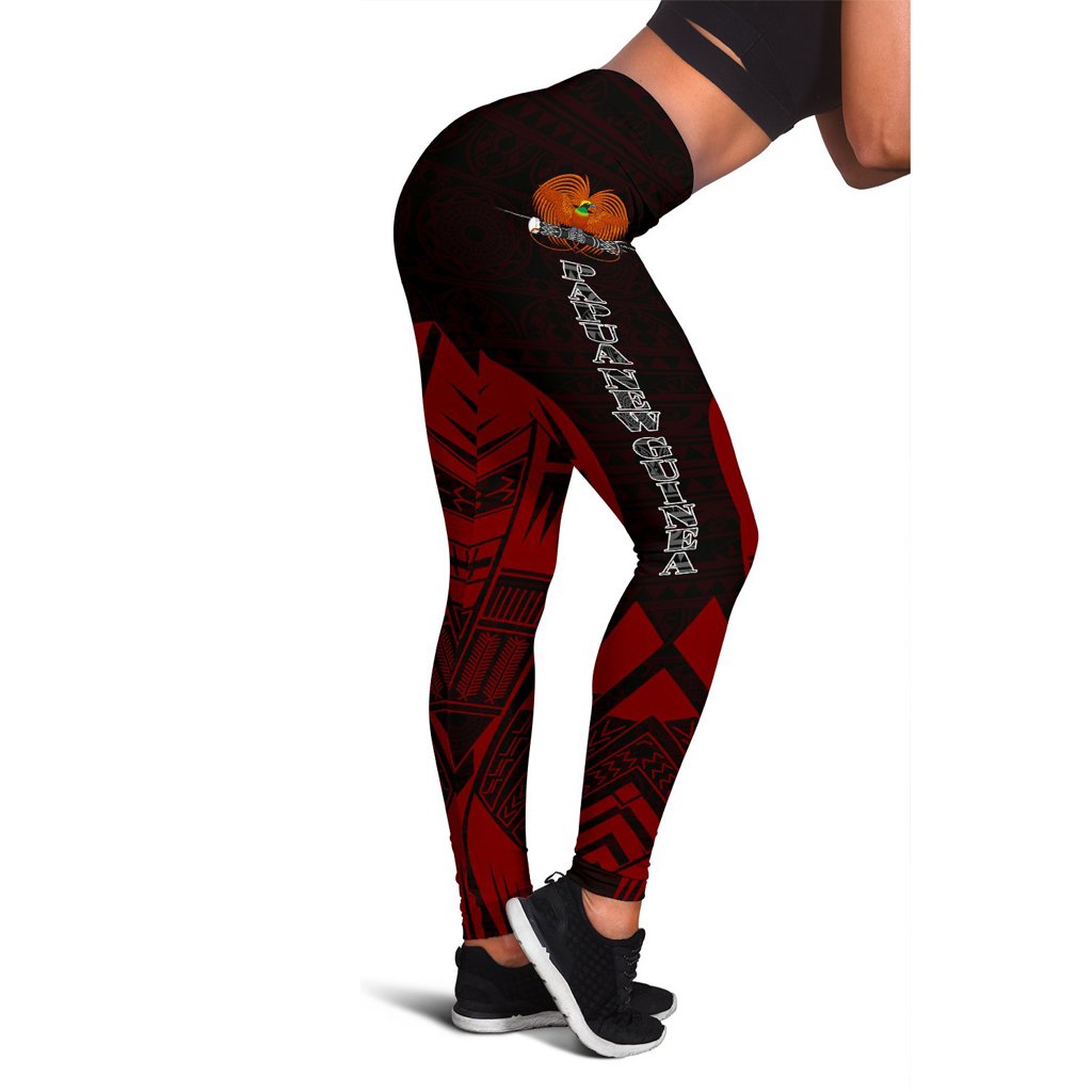 Papua New Guinea Polynesian Leggings - Polynesian Tattoo Red Version Red - Polynesian Pride