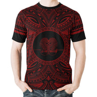 Papua New Guinea All T Shirt Papua New Guinea Coat Of Arms Polynesian Red Black - Polynesian Pride