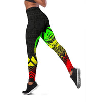 Papua New Guinea Polynesian Leggings - Polynesian Tattoo Reggae Version - Polynesian Pride