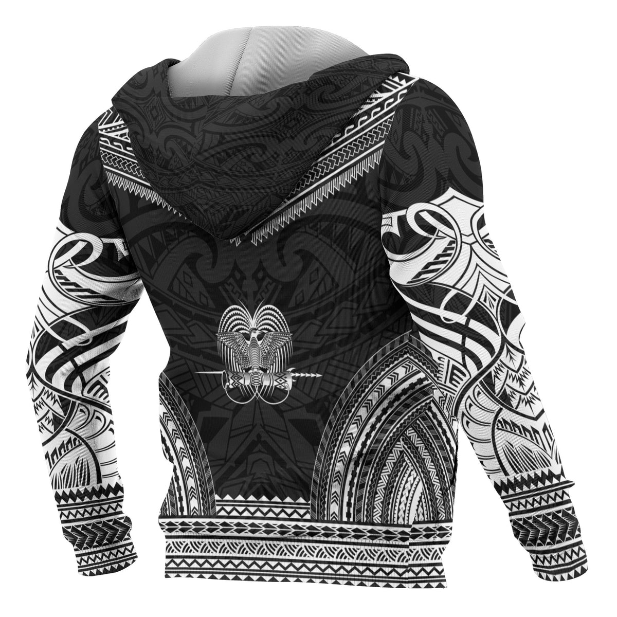 Papua New Guinea Polynesian Chief Custom Hoodie Black Version - Polynesian Pride