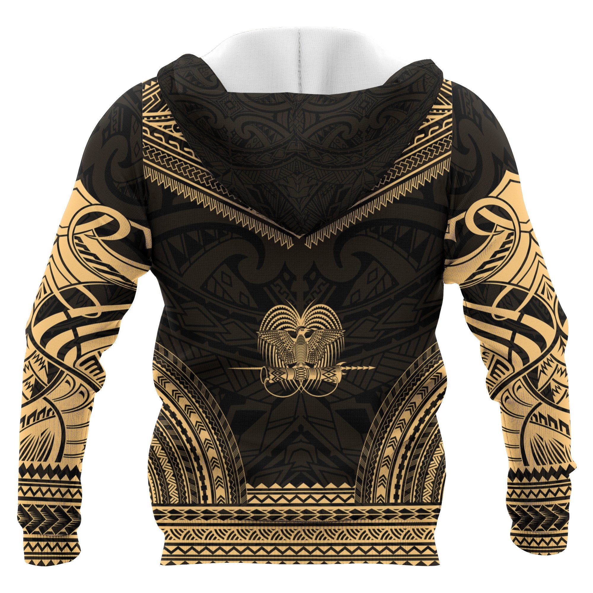 Papua New Guinea Polynesian Chief Custom Hoodie Gold Version Unisex Gold - Polynesian Pride