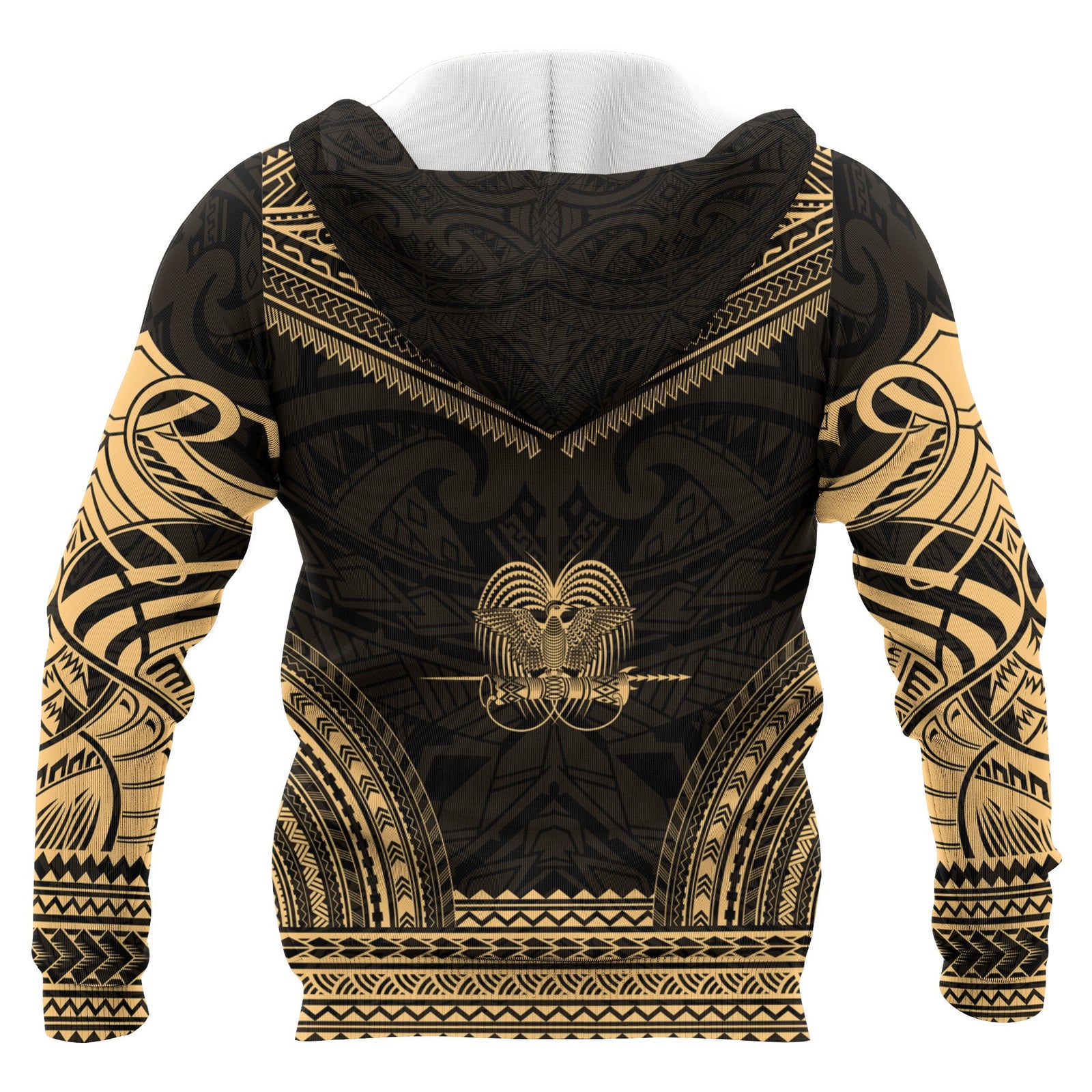 Papua New Guinea Polynesian Chief Custom Zip up Hoodie Gold Version Unisex Gold - Polynesian Pride