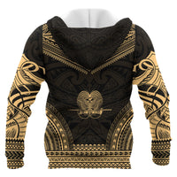 Papua New Guinea Polynesian Chief Custom Zip up Hoodie Gold Version Unisex Gold - Polynesian Pride