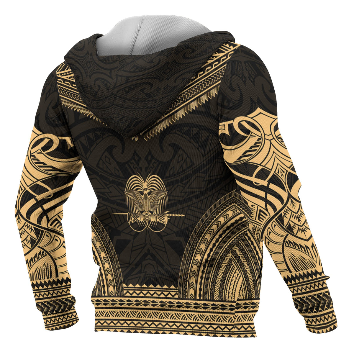 Papua New Guinea Polynesian Chief Custom Hoodie Gold Version - Polynesian Pride