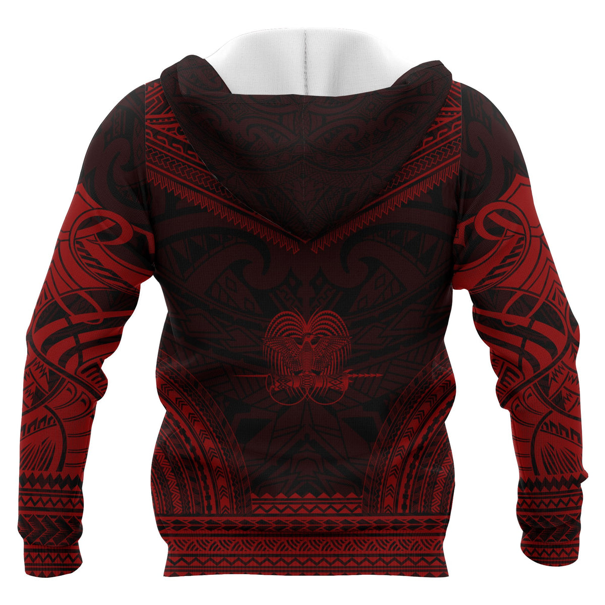 Papua New Guinea Polynesian Chief Custom Zip up Hoodie Red Version Unisex Red - Polynesian Pride