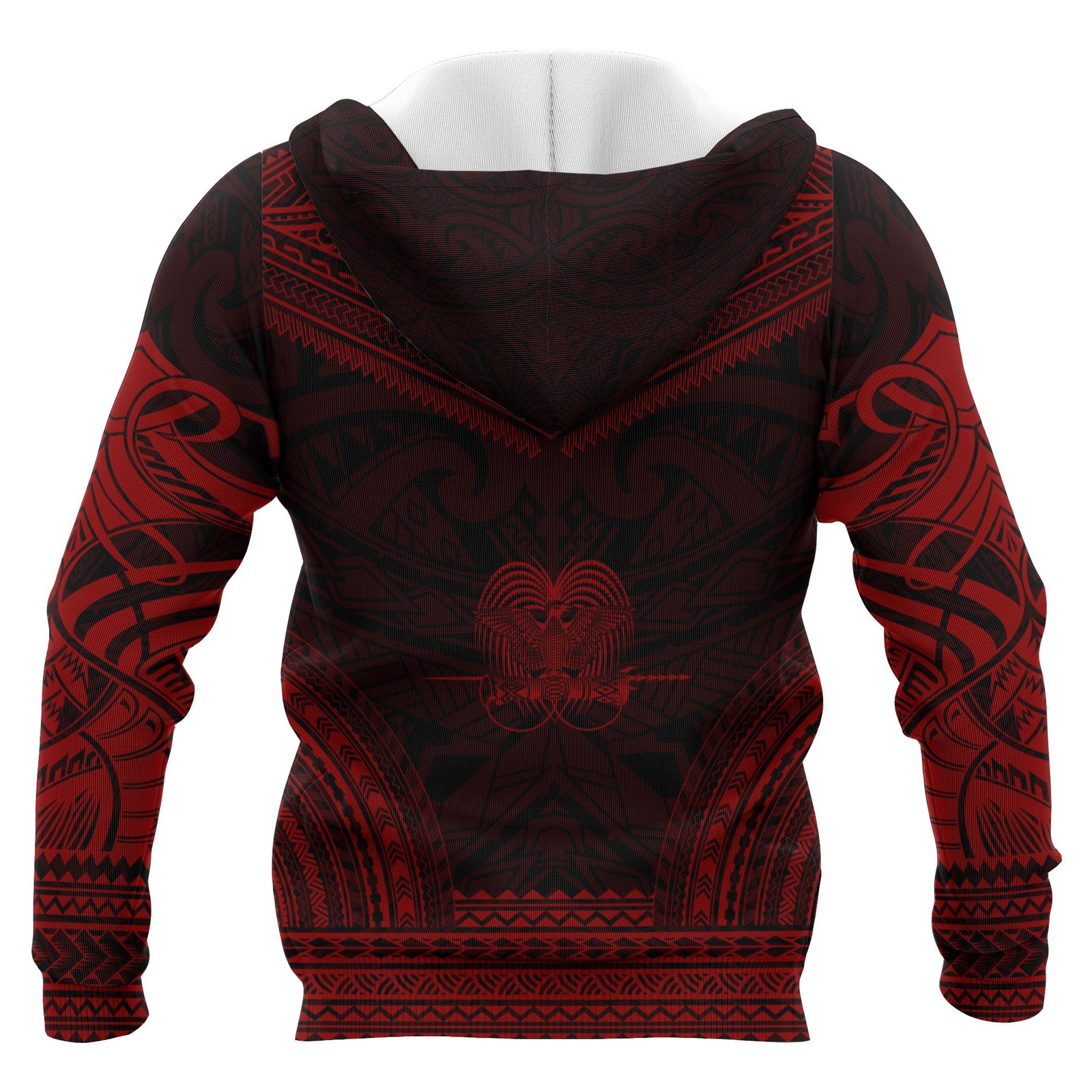 Papua New Guinea Polynesian Chief Custom Hoodie Red Version Unisex Red - Polynesian Pride