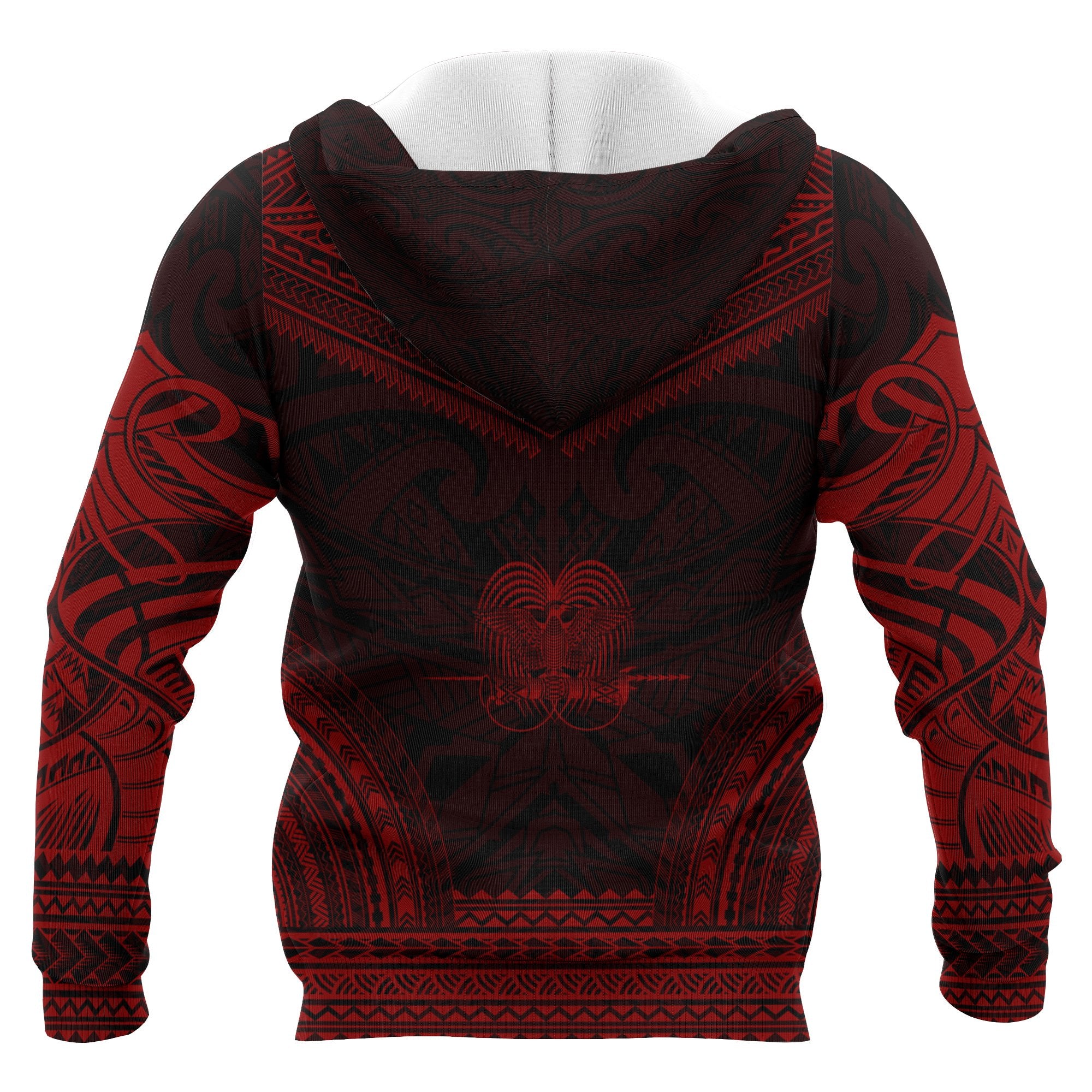 Papua New Guinea Polynesian Chief Custom Hoodie Red Version Unisex Red - Polynesian Pride
