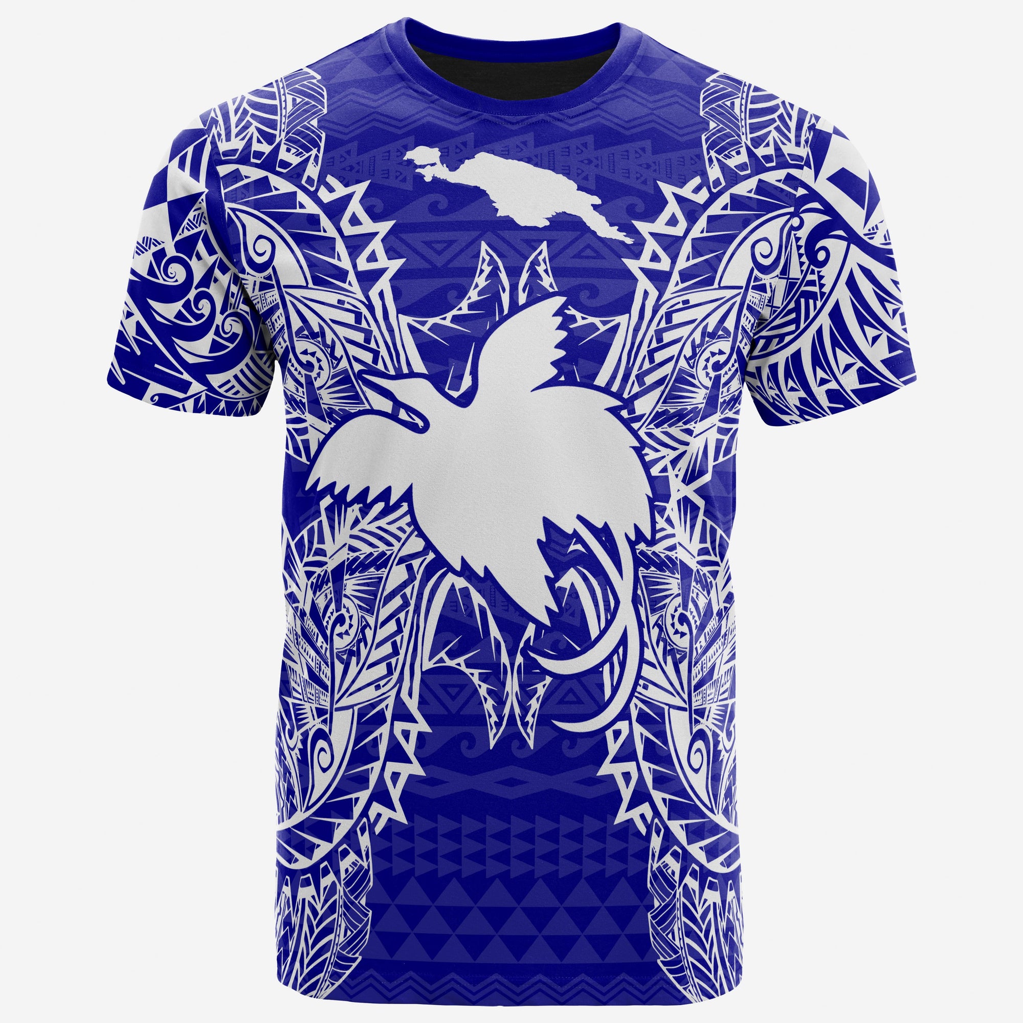 Papua New Guinea All T Shirt Papua New Guinea Flag Map Polynesian Tattoo Blue Unisex Blue - Polynesian Pride