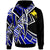 Papua Hoodie Tribal Flower Special Pattern Blue Color Unisex Blue - Polynesian Pride