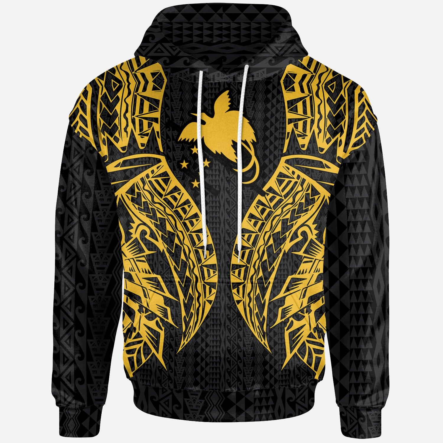 Papua New Guinea Hoodie Polynesian Lion Head Gold Style Unisex Gold - Polynesian Pride