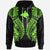 Papua New Guinea Zip up Hoodie Polynesian Lion Head Green Style Unisex Green - Polynesian Pride