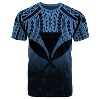 Hawaii Polynesian Kanaka Map Eruption T Shirt Roman Style Pastel Blue - Polynesian Pride