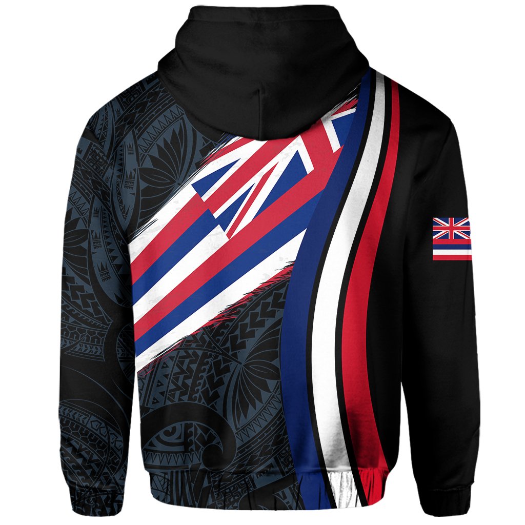 Hawaii Flag Polynesian Hoodie Zip Ten Style - Polynesian Pride