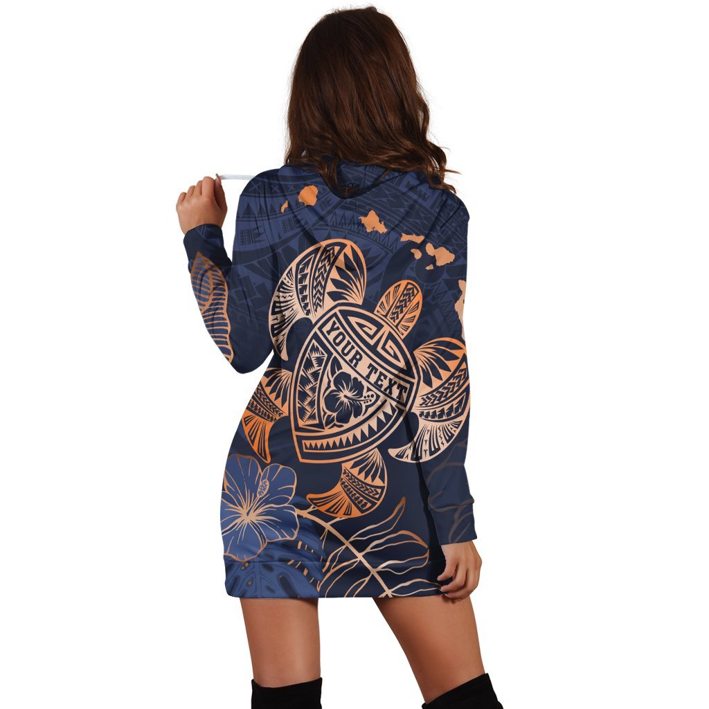 Personalized - Hawaii Polynesian Aloha Po Turtle Hibiscus Tropical Hoodie Dress - Special Edition - AH - Polynesian Pride