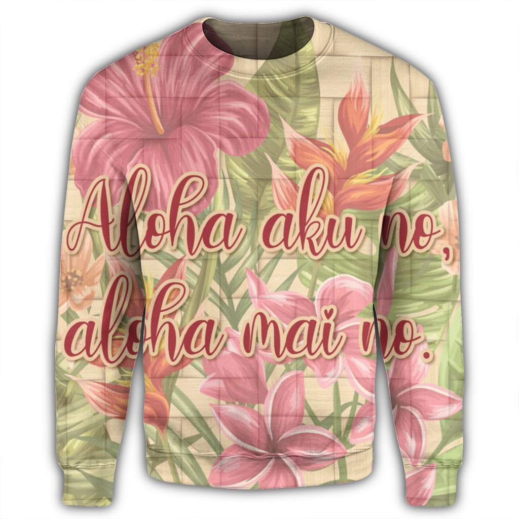 Hawaii Tropical Hibiscus Plumeria Sweatshirt - AH - Polynesian Pride