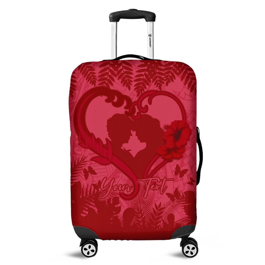 (Personalized) Hawaiian Lover Valentine's Day Luggage Cover - LOV Style AH Red - Polynesian Pride
