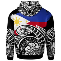 Philippines Hoodie Ethnic Style With Round Black White Pattern - Polynesian Pride