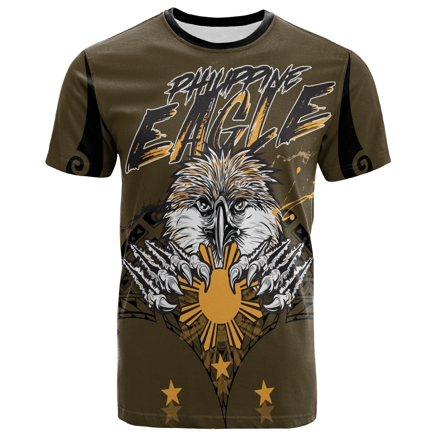 Philippines T Shirt Philippine Eagle Unisex Brown - Polynesian Pride