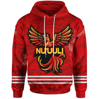 American Samoa Polynesian Hoodie Nuuuli Manulele Tausala With Phoenix Unisex Red - Polynesian Pride