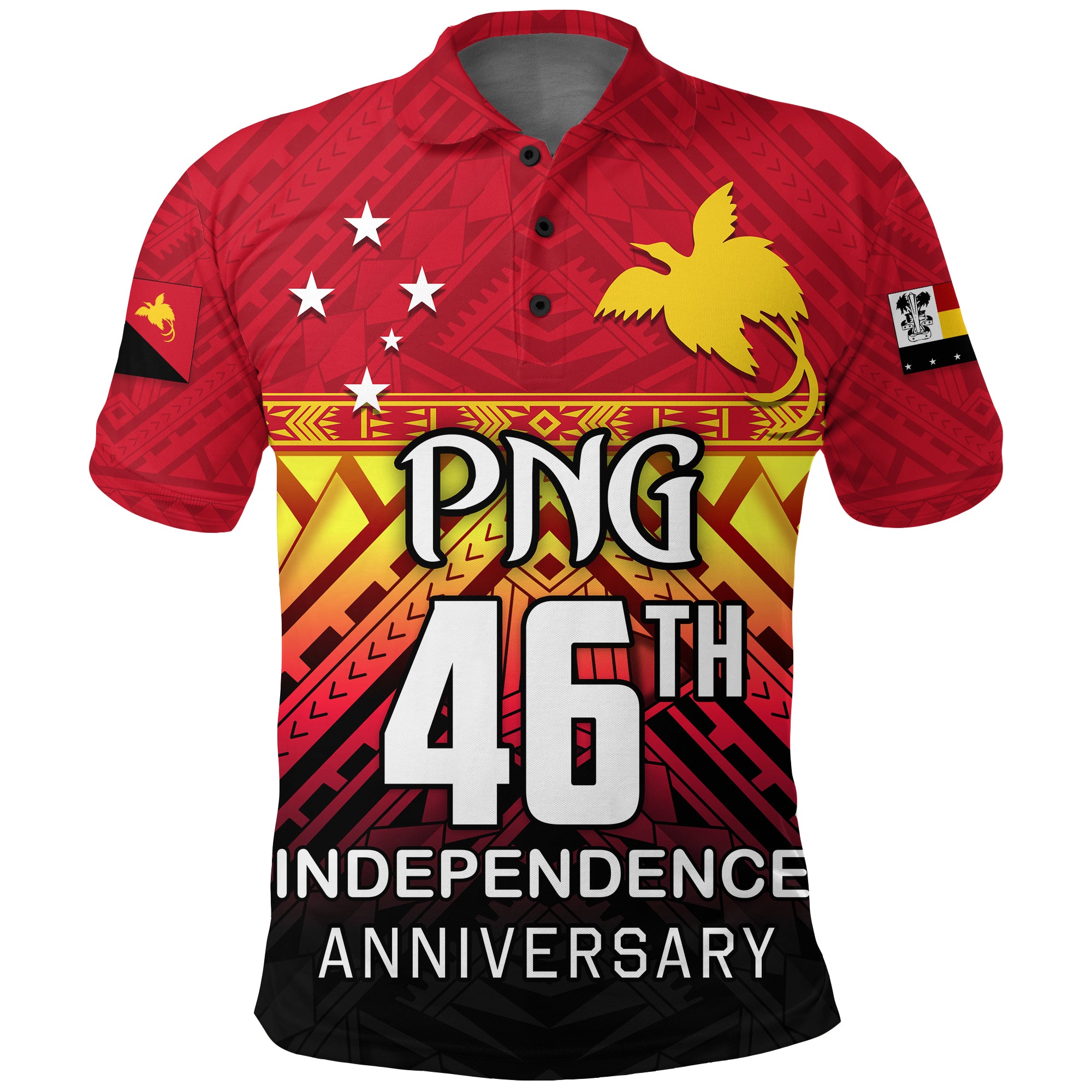 (Phyllostachys) Papua New Guinea 46th Independence Anniversary Polo Shirt LT4 Unisex Red - Polynesian Pride