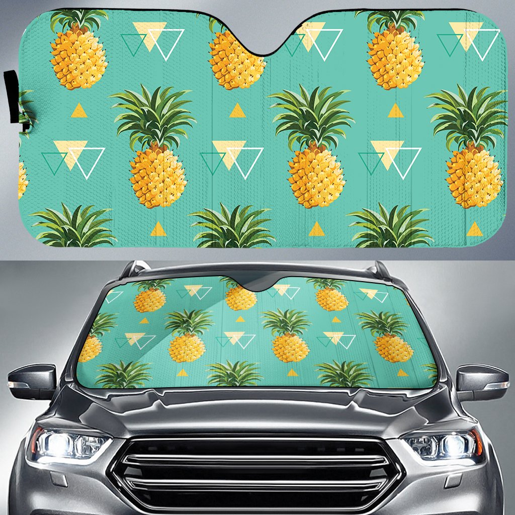 Pinespple Morden Car Sun Shade AH Auto Sun Shade Universal Fit White - Polynesian Pride