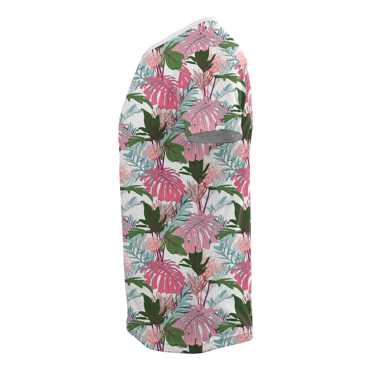 Hawaii Pink Monstera and Green Tropical Leaves White T Shirt - Polynesian Pride