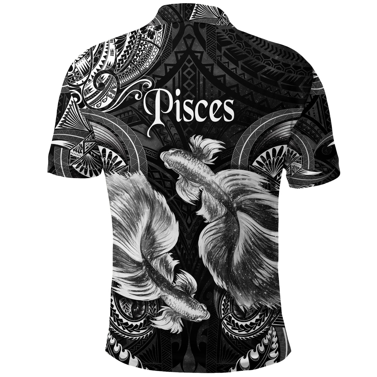 Pisces Zodiac Polynesian Polo Shirt Unique Style Black LT8 - Polynesian Pride